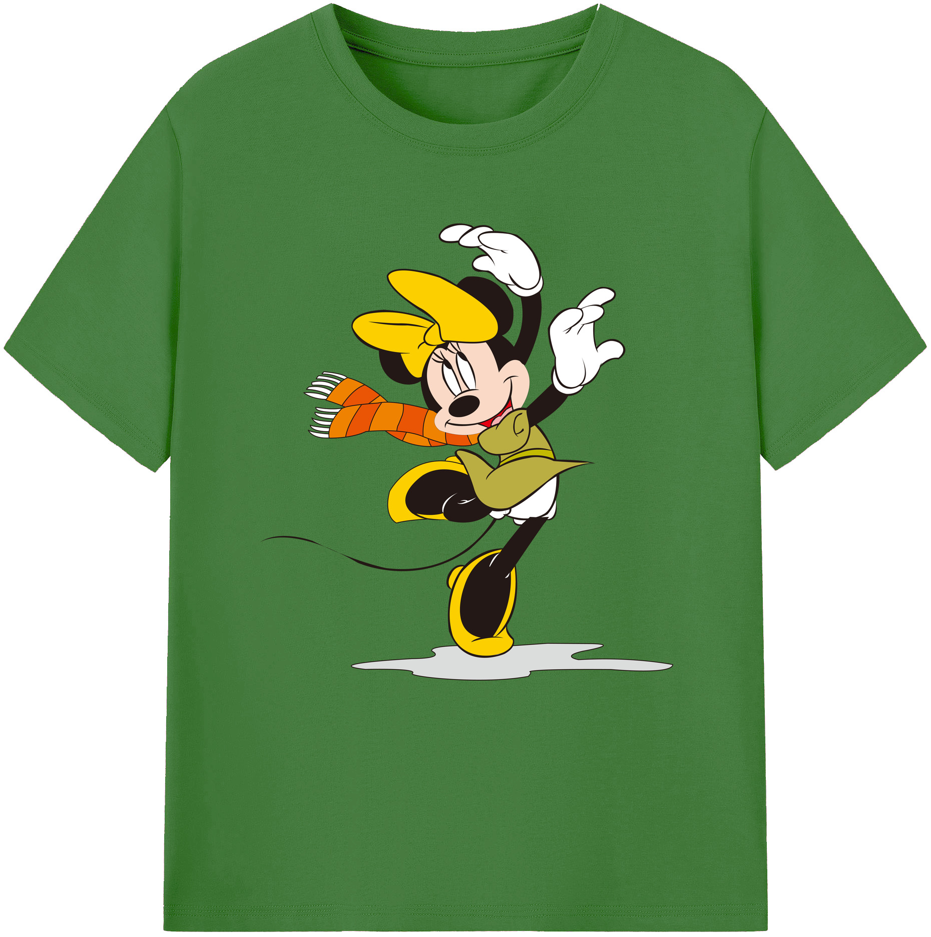 （画像用） ミッキーマウス Mickey Mouse レディースカジュアルプリントTシャツ（綿100％）